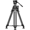 Image de Leofoto - Kit trépied vidéo - Capacité de Charge de 8kg - Pieds Extensibles - Hauteur: 39 cm - 167 cm - LVF-163C+FH-10