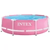 Image de Intex 2,44 m x 76 cm Pink Metal Frame Pool, Dimensions de la Configuration : 2,44 m x 76 cm (28290NP)