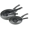 Image de San Ignacio Set de poêles (20,24 et 28 cm) en aluminium pressé et set d'ustensiles de cuisine en nylon