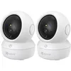 Image de Lot de 2 caméras de sécurité Wi-Fi H6c Pro 3MP pour bébé avec détection de mouvement, suivi intelligent, vision nocturne bidirectionnelle, télécommande fonctionne avec Alexa, blanc