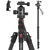 Image de SmallRig CT-10 Trépied pour Appareil Photo, Trépied Pliable en Aluminium de 180,3 cm, Tête Sphérique à 360° Amovible, Hauteur Réglable de 40,6 cm à 180,3 cm, Charge Utile 15 kg