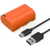 Image de SMALLRIG LP-E6NH Batterie 2400mAh USB-C pour Canon R5, R6, R7, 2,5H Batterie Full Chargée pour Canon R6 Mark II, R, R5 C, 5D II/III/IV, 6D, 6D II, 7D, 7D II, 60Da, 70D, 80D, 90D, Orange - 4968