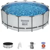 Image de Kit Piscine hors sol tubulaire BESTWAY - Steel Pro Max  - 396 x 122 cm - Ronde (Inclus pompe echelle bache et cartouche)