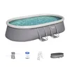 Image de Kit Piscine hors sol autoportante BESTWAY - Fast Set - 488 x 305 x 107cm - Ovale (avec filtre échelle bâche cartouche)