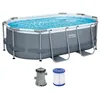 Image de Bestway Power Steel Frame Pool Set avec pompe filtrante 305 x 200 x 84 cm, gris, ovale