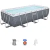 Image de Kit Piscine hors sol tubulaire BESTWAY - Steel Pro Max - 404 x 201 x 100 cm -Rectangulaire (Filtre à cartouche échelle 1 cartouche