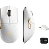 Image de MCHOSE K7 Souris de jeu sans fil ultra sans fil avec station de charge magnétique, capteur optique PAW3950, double interrogation 8K, 42 K DPI, 59 g, 5 boutons programmables, batterie de 130 heures (or