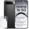 Image de Smartphone realme 16 5G, 8GB+256GB, Écran AMOLED 120Hz 6,57", Batterie 6500mAh, Caméra 50MP Sony IMX852, Protection IP69K, Recharge Rapide 45W, Double SIM, Next IA, Noir