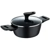 Image de Bergner Copper Casserole basse Ø20 cm 2,2 L avec couvercle en aluminium forgé couleur noire