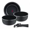 Image de BERGNER - Set 4 Pcs Casseroles en Alu pressé avec poignée amovible et point de chauffe - ILAG Essential Coating - Anthracite - Compatible induction