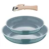 Image de Bergner Click&Cook Lot de 2 poêles Ø24Ø28 cm Aluminium pressé recyclé vert + poignée amovible
