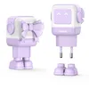 Image de UGREEN Uno 65W 3 Ports Chargeur USB C Rapide GaNFast en Forme de Robot Mignon Compatible avec iPhone 17 Pro Max Air 16 15 14 13 Pixel Galaxy PSS 45W 25W S25 S24 S23 iPad MacBook Pro Air (Violet)