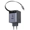 Image de Chargeur Ugreen Nexode GaN Infinity 1x USB-A + 2X USB-C 100W avec Câble Rétractable