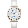 Image de Montre connectée Huawei Watch GT 5 41 mm doré en acier inoxydable avec bracelet en cuir reconstitué Blanc