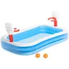 Image de Bestway 54122 Piscine Gonflable Rectangulaire avec Buts de Basket 2 Boudins 251 X 168 X 102 cm
