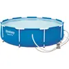 Image de Bestway Steel Pro Frame Piscine Ronde 305 x 76 cm Cadre en Acier avec Pompe filtrante Bleu