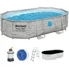 Image de Bestway Piscine Hors Sol Ovale Power Steel Swim Vista Pierres 488x305x107cm