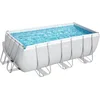 Image de Bestway Power Steel Frame Kit Piscine avec Pompe de Filtration 412 x 201 x 122 cm Gris Clair Carré