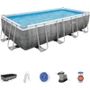 Image de Bestway Piscine Hors Sol Rectangle Power Steel 549 x 274 x 122 cm rotin Gris
