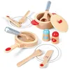 Image de Hape Set de Service Cuisine Blanc - Casserole, Pot en Bois, Assiettes, Couverts - Jeu d'Imitation Cuisine en Bois - Enfants de 3 ans et Plus - Accessoires Dinette Réalistes Matériaux Écoresponsables