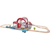 Image de Jouet Hape Grande Gare Urbaine pour Circuit Train Bois - Jeu de 45 pièces - Système d'Imitation avec Lumière & Enregistreur pour Enfant dès 3 Ans - Compatible avec Circuits de Marques Traditionnelles