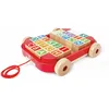 Image de Hape Push & Pull - Chariot à Tirer avec Blocs à Empiler - Enfants 3 Ans et Plus - 26 Blocs de Lettres et de Couleurs Différentes - pour Apprendre l'Alphabet, la Motricité - Adapté aux Petites Mains
