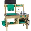 Image de Hape Cuisine Extérieure pour Enfant 3 ans et plus - Lavabo, Évier, Passoire, Four Intégrés en Bois et Bambou Certifiés FSC - Apprendre la Cuisine et le Jardinage - Kit Dinette Bois Enfant Premium