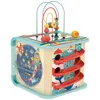 Image de Hape Cube de Motricité Magique - Centre d'Activité Enfant 1 an - 5 Faces d'Activités - Animaux, Formes, Labyrinthe, Balles en Bois, Jeu de Tri, Roue, Alignement - Éveil Ludique & Motricité
