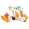 Image de Hape Kit d'hélicoptère de Sauvetage en Bois avec Figurine et Portage - Jouet hélicoptère - Jouet de Rouleau pour Petits sauveteurs - Jouet en Bois Robuste pour Enfants à partir de 2 Ans
