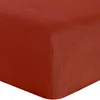 Image de Bâton Rouge Drap Housse 200x200 cm 2 Personnes Bonnet 40 cm Signature Uni Rouge - Certifié Oeko-Tex® - 100% Lin Lavé