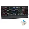 Image de Redragon K557 RGB Clavier De Jeu Mécanique Rétroéclairé, Modes De Rétroéclairage Réglables, Commutateurs Bleus, Base en Aluminium, 100% Anti-Ghosting, pour Pc, Azerty FR, Noir