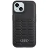 Image de Audi AU-TPUPCMIP15-GT/D3-BK Étui en Cuir synthétique pour iPhone 15/14/13 6,1 Pouces Noir