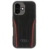 Image de Audi Étui de protection en cuir véritable pour iPhone 16 6,1" Noir/rouge AU-TPUPCMIP16-R8/D3-RD