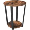 Image de VASAGLE Table d'appoint avec Cadre en Acier pour Salon, Chambre à Coucher, Montage Facile, Industrielle, Marron Rustique et Noir LET57X