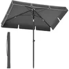 Image de SONGMICS Parasol 200 x 125 cm, Protection Solaire UPF 50+, Inclinable sur 30° dans les 2 sens, Hauteur Réglable, avec Sac de Transport, pour Jardin, Terrasse, sans Base, Gris GPU25GY