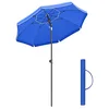 Image de SONGMICS Parasol de 160 cm, Protection Solaire UPF 50+, Inclinable sur 30° dans les 2 sens, Hauteur Réglable, avec Sac de Transport, pour Balcon, Jardin, Terrasse, Plage, sans Base, Bleu GPU60BU