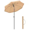 Image de SONGMICS Parasol de 160 cm, Protection Solaire UPF 50+, Inclinable sur 30° dans les 2 sens, Hauteur Réglable, avec Sac de Transport, pour Balcon, Jardin, Terrasse, Plage, sans Base, Taupe GPU60BR