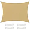 Image de SONGMICS Voile d’Ombrage 3 x 4 m, Protection Solaire en Tissu HDPE, Respirant, Perméable à l’Eau, pour Terrasse, Jardin, Balcon, Camping, Rectangulaire, Concave, Cordes de 2 m, Jaune Sable GSS34EYV1