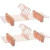 Image de SONGMICS Cintre en métal, lot de 10, Porte-pantalons, longueur 31 cm, 2 pinces antiglisses, pour jupes, sous-vêtements, peu encombrant, antirouille, crochet pivotant à 360°, Rose Gold CRI46R-10