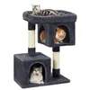 Image de Feandrea Arbre à Chat, Tour de Jeux 84 cm, L, Maison pour Chats Jusqu’à 7 kg, Grande Plate-Forme, 2 Niches, Griffoir, Gris Foncé PCT61G
