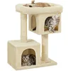 Image de Feandrea Arbre à Chat, Tour de Jeux 84 cm, L, Maison pour Chats Jusqu’à 7 kg, Grande Plate-Forme, 2 Niches, Griffoir, Beige PCT61M