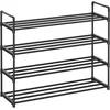 Image de SONGMICS Étagère à Chaussures 4 Niveaux, Porte-Chaussures en Métal, à l’Endroit ou à l’Envers, pour 20-25 Paires, Empilable, pour Couloir, 30 x 92 x 74 cm, Noir LSA14BK