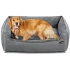 Image de Feandrea Panier pour Chiens, Lit pour Animaux, Canapé, en Tissu Façon Lin, Bords Rehaussés, Antiglisse, Housse Amovible Lavable, Taille XL pour Grands Chiens, 110 x 75 x 27 cm, Gris Clair PGW12GG