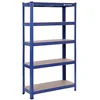 Image de SONGMICS Étagère Charge Lourde Métallique à 5 Niveaux, Planches Réglables en Hauteur, Capacité 650 kg (130 kg/Niveau), 150 x 75 x 30 cm, pour Garage, sous-Sol, Cave, Bleu GLR30Q