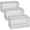 Image de SONGMICS Gabion pour Pierre, Cage en Métal, Panier à Pierre, Maille 5 x 10 cm, Galvanisé, Mur, Paterre, Décoration de Jardin, 100 x 50 x 50 cm, Lot de 10, Argent GGB055V1