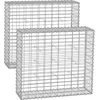 Image de SONGMICS Gabion pour Pierre, Cage en Métal, Panier à Pierre, Maille 5 x 10 cm, Galvanisé, Mur, Paterre, Décoration de Jardin, 100 x 90 x 30 cm, Argent GGB193