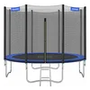 Image de SONGMICS Trampoline Extérieur Enfant Diamètre 305 cm, Filet de Protection Externe, Coussins de Sécurité, Échelle, Poteau Droit de 180 cm de Haut, Cadre en Acier, Bleu STR10FT