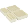 Image de SONGMICS Lot de 4 Séparateurs de Tiroirs, Organiseur de sous-vêtements Pliables, pour Soutiens-Gorge, Culottes, Chaussettes et Cravates, Boîtes de Rangement en Tissu pour Armoires, Beige RUS04M