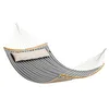 Image de SONGMICS Hamac Double Rembourré, Hamac Matelassé, avec Barres Incurvées Démontable en Bambou, avec Oreiller, 200 x 140 cm, Capacité de Charge 225 kg, Gris et Beige GDC34CG