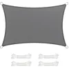Image de SONGMICS Voile d’Ombrage 2 x 3 m, Protection Solaire en Tissu HDPE, Respirant, Perméable à l’Eau, pour Terrasse, Jardin, Balcon, Camping, Rectangulaire, Concave, Cordes de 2 m, Gris Anthracite GSS23GY